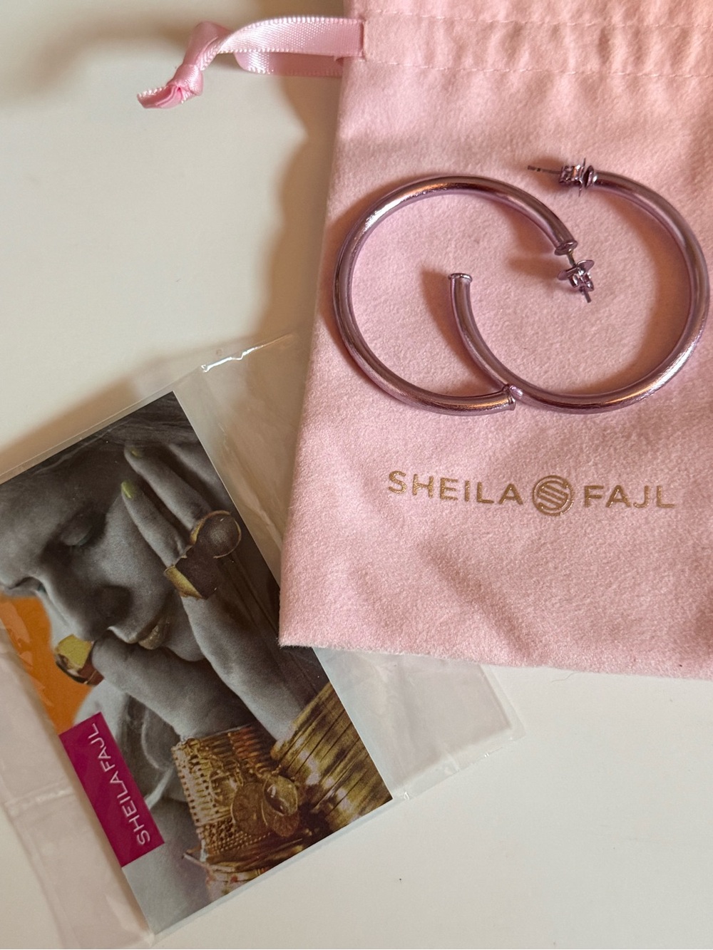Sheila Fajl Burnished Lavender Everybody’s Favorite 2” Hoop Earrings Summer Vaca - Picture 3 of 4